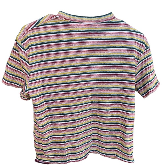 Madewell Retro vintage feel Textured Easy Crop Tee‎ in Stripe size small - Picture 6 of 16